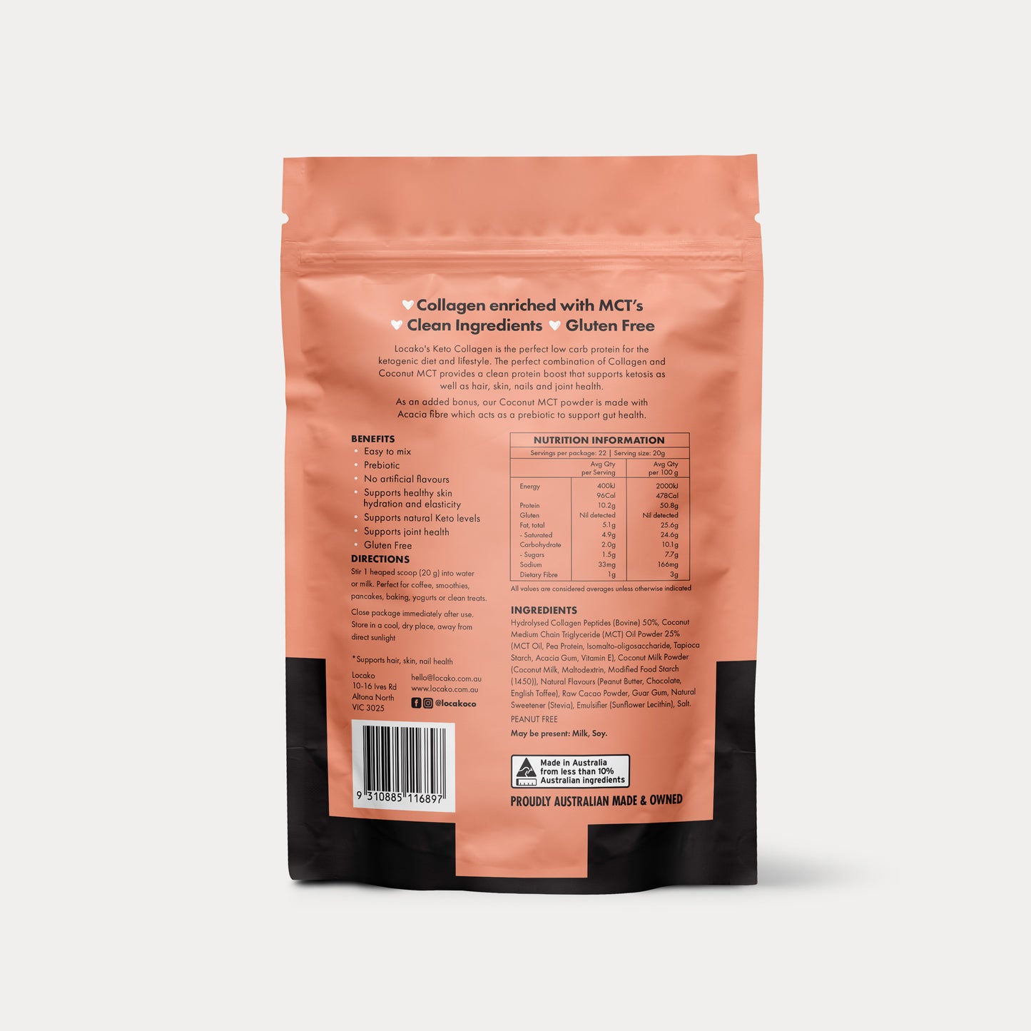 Keto Collagen Chocolate Peanut Butter - Locako