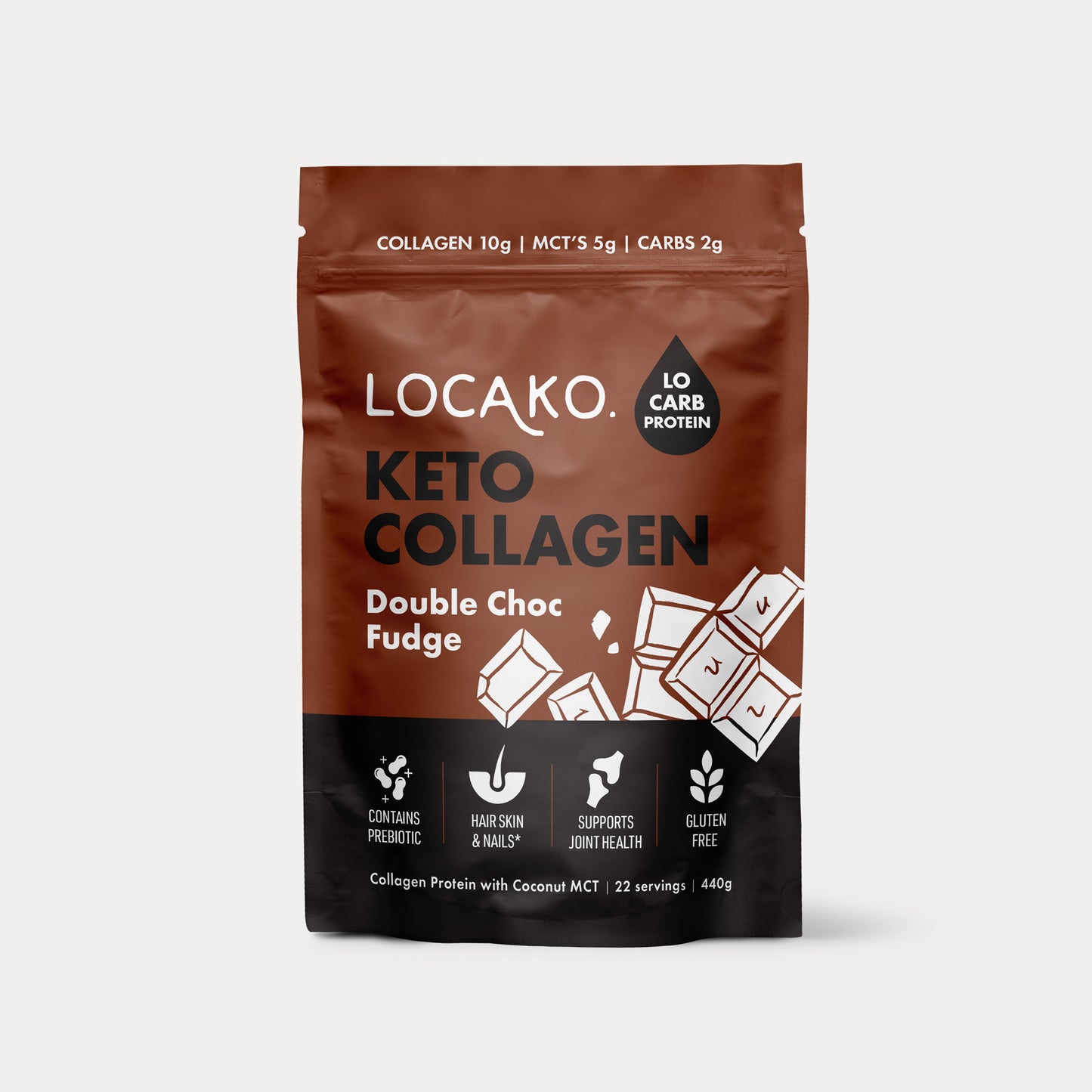 Keto Collagen Double Choc Fudge - Locako