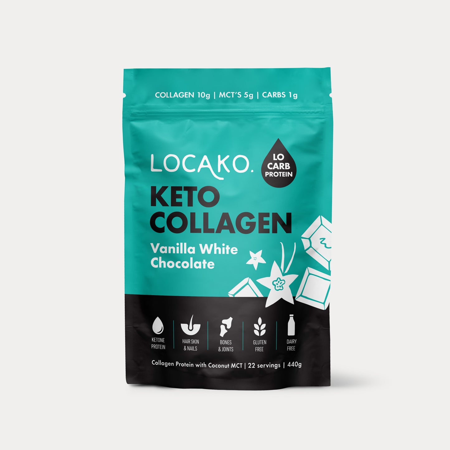Keto Collagen Vanilla White Chocolate - Locako
