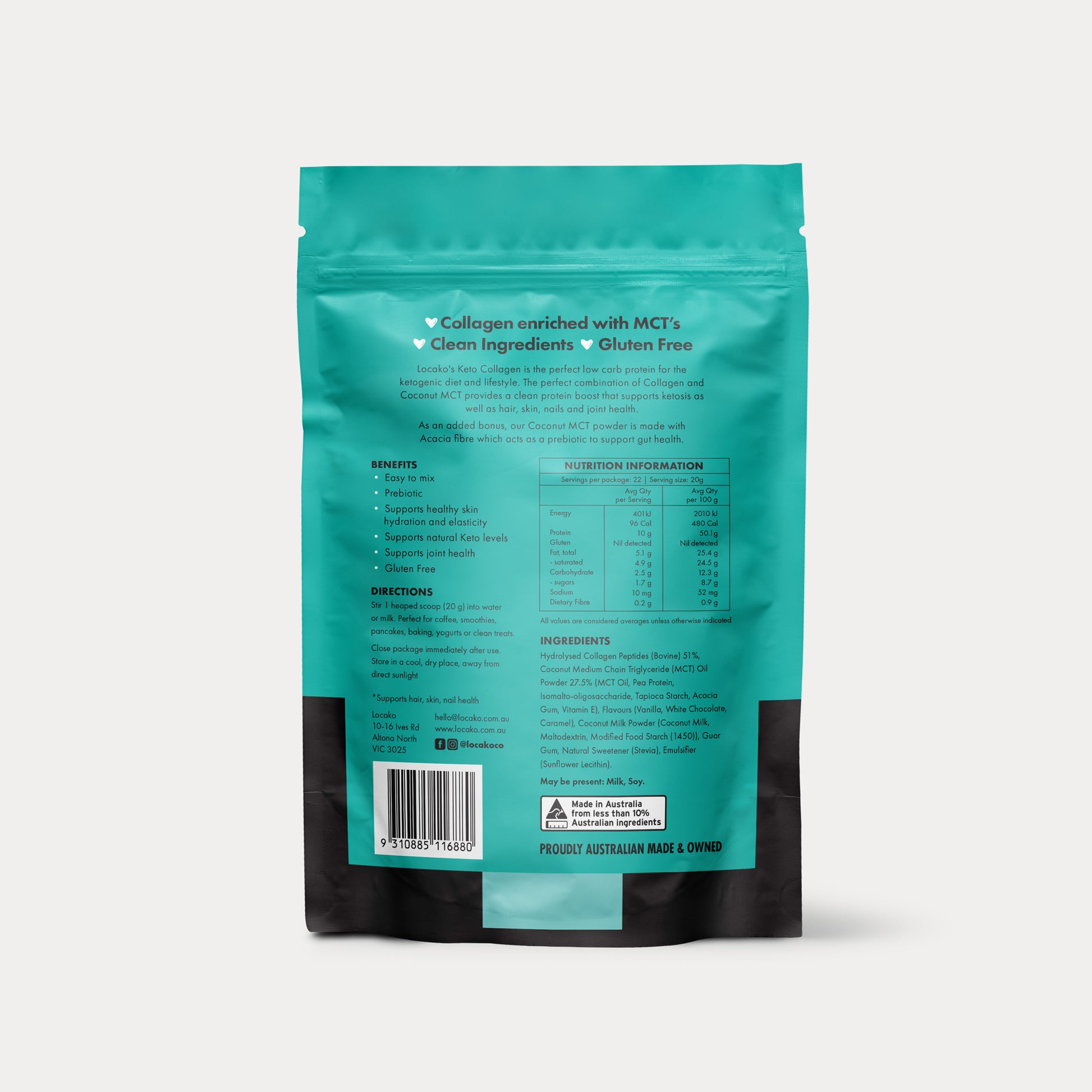 Keto Collagen Vanilla White Chocolate - Locako