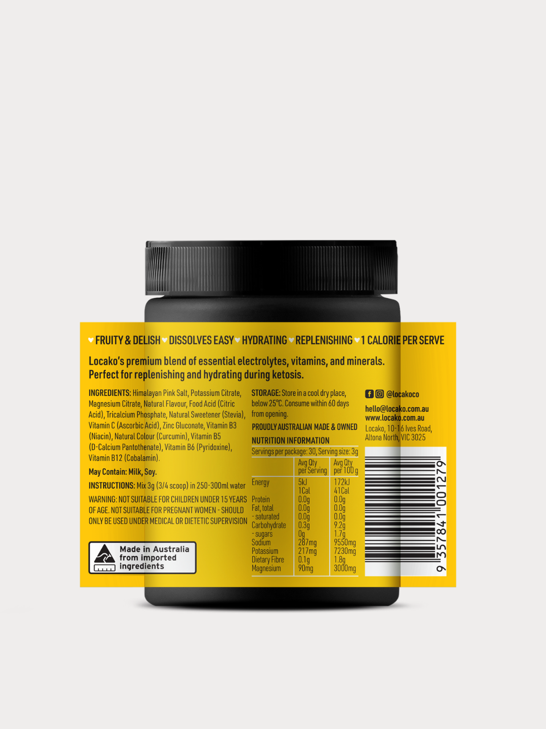 Low Carb Electrolytes - Lemonade - Locako