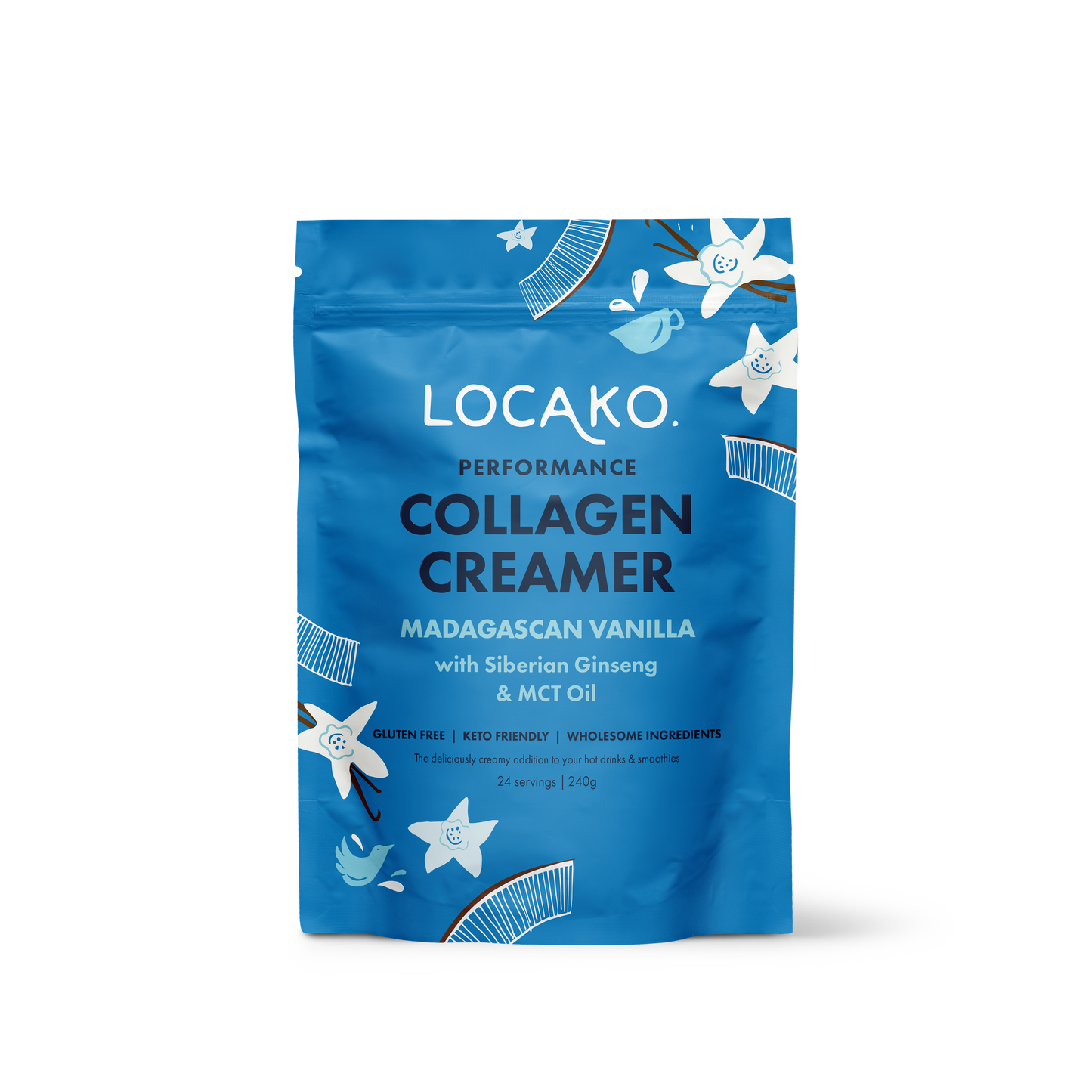 Collagen Creamer - Performance - Madagascan Vanilla 240g - Locako