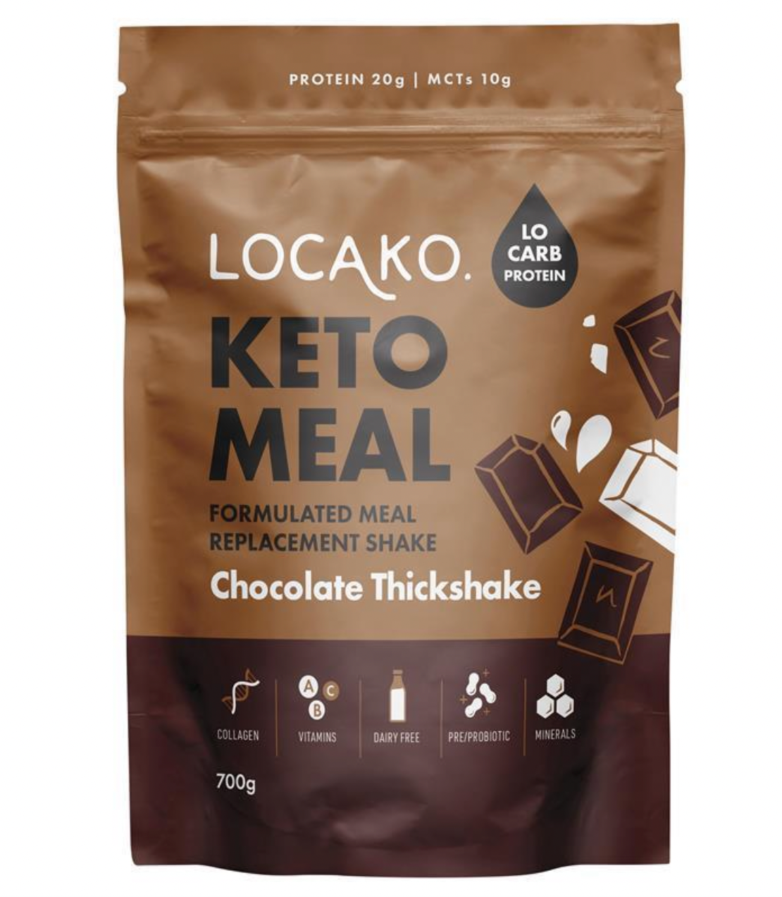 Keto Meal - Formulated Replacement Shake - Choc Thickshake - Locako