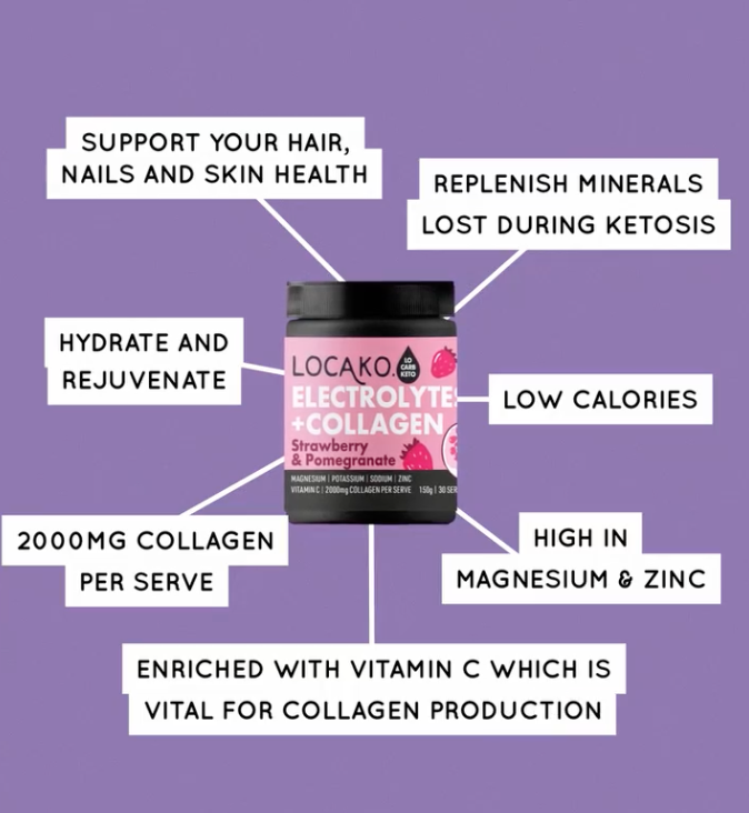 Electrolytes + Collagen Strawberry and Pomegranate - Locako
