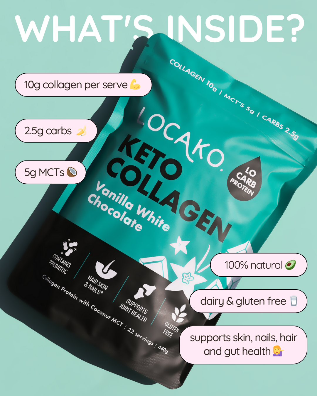 Keto Collagen Vanilla White Chocolate
