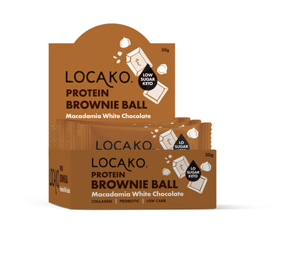 Protein Brownie Balls - Macadamia White Chocolate - Locako